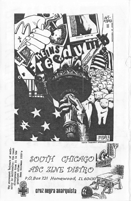 il - i i SOUTH CHICAGO M ﬂzégs ABC ZINE DISTRO  gzg i P.0.Box 721 Homewood, IL 60430  z-ag i & @ GPUZ EgRa anarquista 